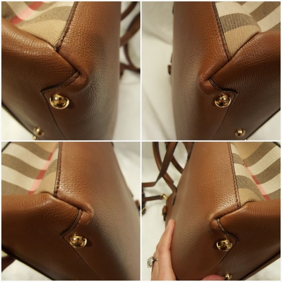 Burberry Tan Medium Banner Leather Tote Bag - Picture 5 of 8
